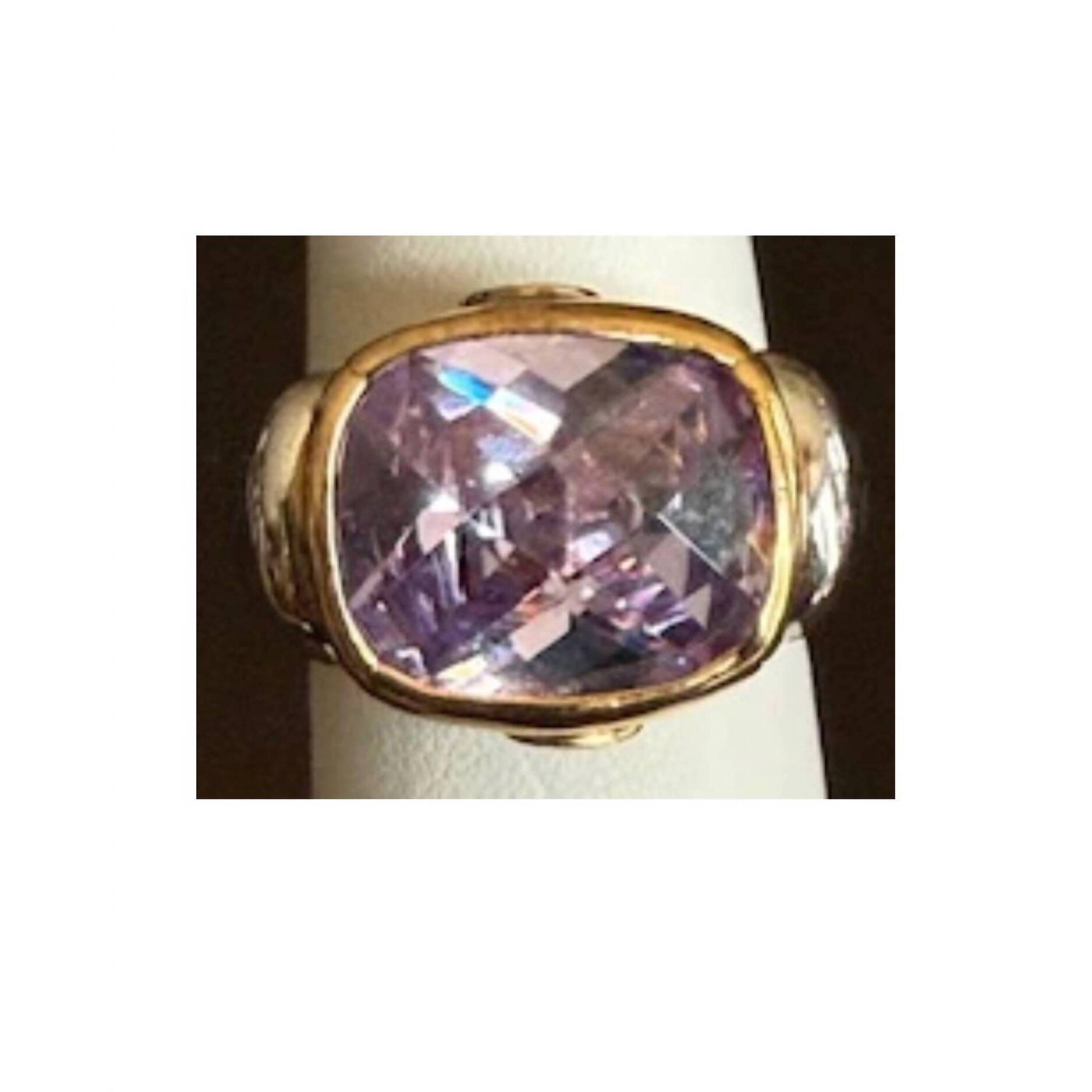 New P & K Jewelry Women's Sterling Stone Ring In Purple/ Silver
